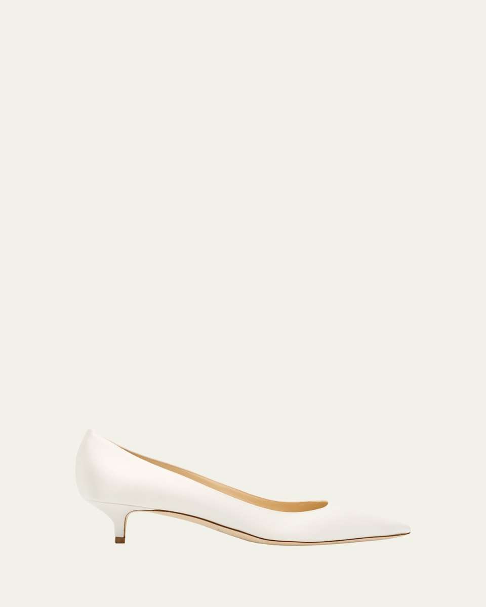 Amelia Satin Kitten-Heel Pumps